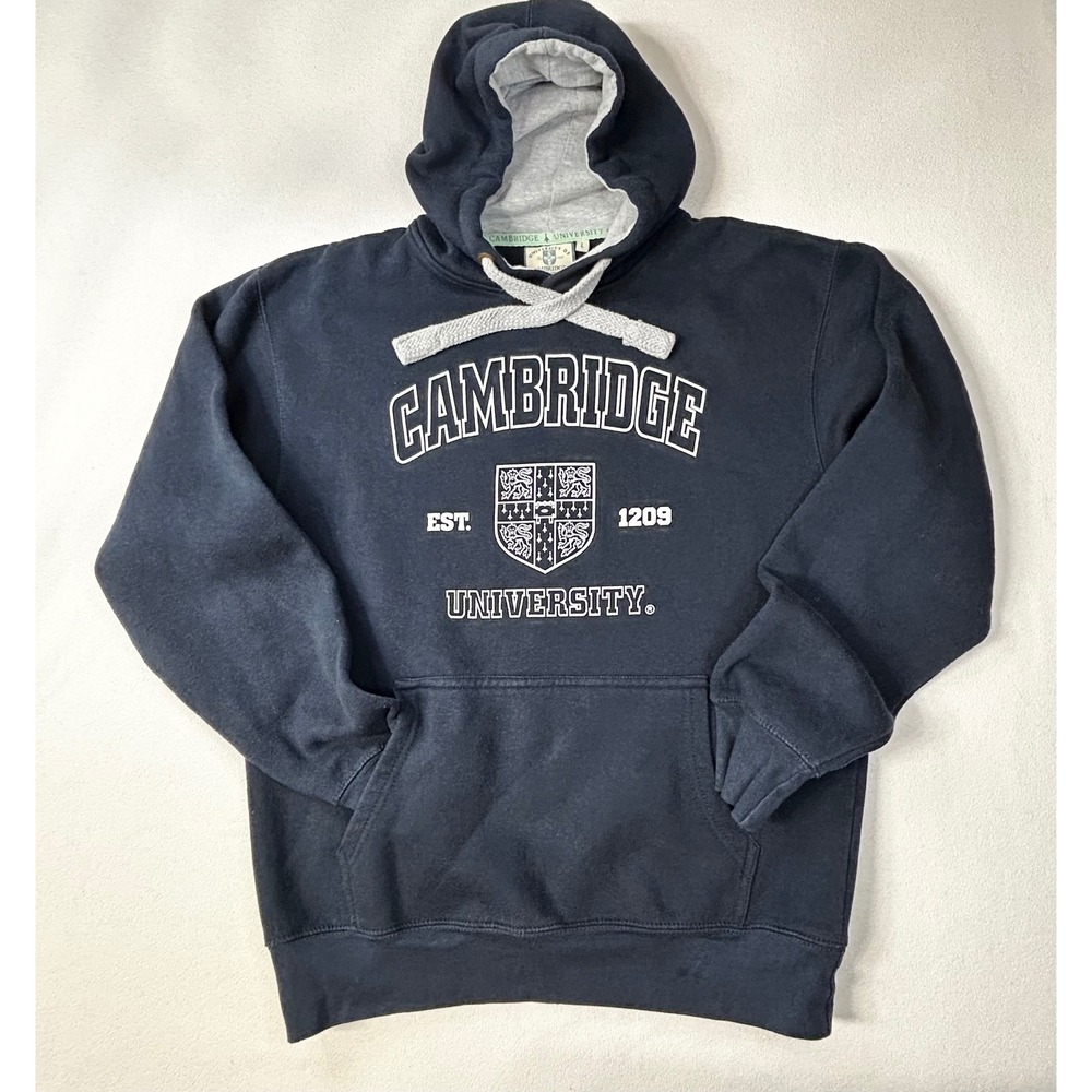 UNIVERSITY of CAMBRIDGE Hoodie Navy Blue Mens Large Official Merchandise w/Crest